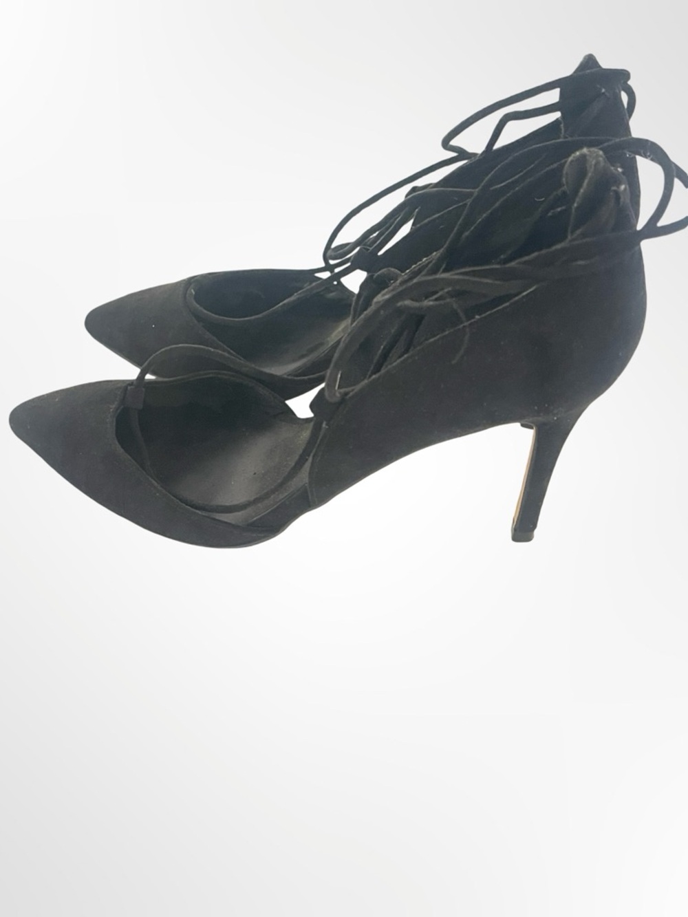 ALDO Black Pointed-Toe Lace-Up Heels in size 8 - Picture 3 of 8